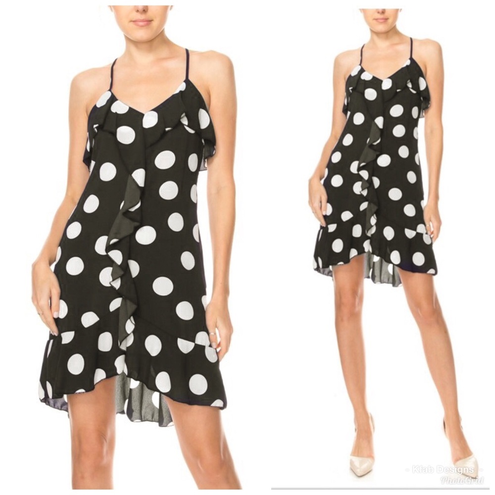 LAST 1! Strappy Ruffled Polka Dot Dress! - Picture 5 of 7